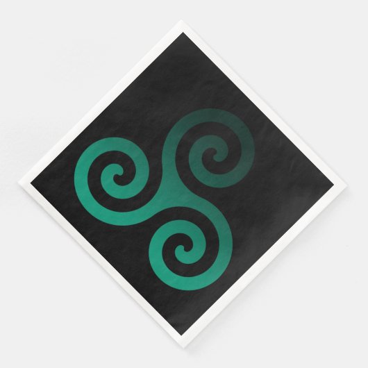 Groen Triskele Oude Keltische Extravagant Zwart Servet (Hoek)