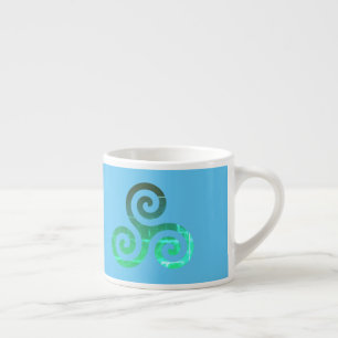 Groen triskele Oude Keltische symbool Sky Blue Espresso Kop