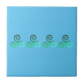 Groen triskele Oude Keltische symbool Sky Blue Tegeltje (Voorkant)
