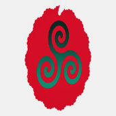 Groen Triskele Rood Ornament Kaart (Rechts)