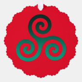 Groen Triskele Rood Ornament Kaart (Voorkant)