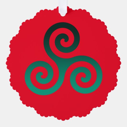 Groen Triskele Rood Ornament Kaart (Voorkant)