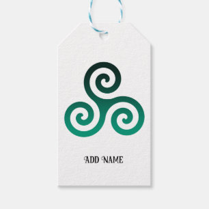 Groen Triskele Wit Cadeaulabel