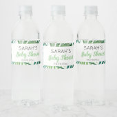 Groen Tropisch Blad Baby shower Favor Waterfles Etiket (Flessen)