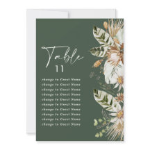 Groen tropisch elegant trouwtafel-zitplan