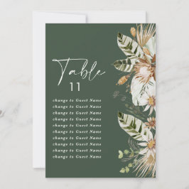 Groen tropisch elegant trouwtafel-zitplan