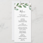 Groen Tropisch Eucalyptus Diner Menu Kaart (Voorkant)