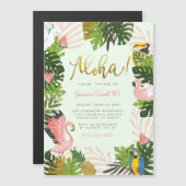 Groen | Tropisch goud in Aloha Hawaii Magnetische Uitnodiging (Voorkant / Achterkant)