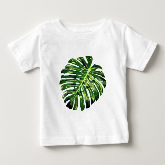 Groen Tropisch Leaf Baby T-shirt (Voorkant)