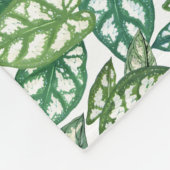 Groen tropisch lederen patroon fleece deken (Hoek)
