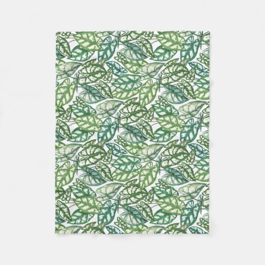 Groen tropisch lederen patroon fleece deken (Voorkant)