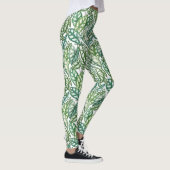 Groen tropisch lederen patroon leggings (Rechts)