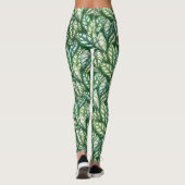 Groen tropisch lederen patroon leggings (Achterkant)