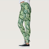 Groen tropisch lederen patroon leggings (Links)