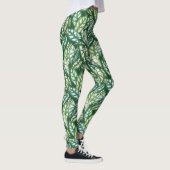 Groen tropisch lederen patroon leggings (Rechts)