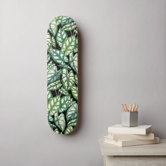Groen tropisch lederen patroon persoonlijk skateboard (Muurkunst)