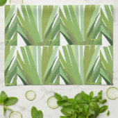 Groen tropisch lederen patroon theedoek (Gevouwen)