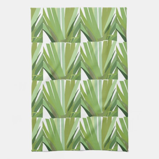 Groen tropisch lederen patroon theedoek (Verticaal)