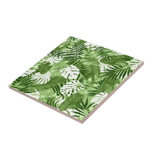 Groen Tropisch Longpatroon Tegeltje (Zijkant)