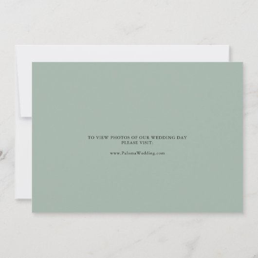 Groen Tropisch Modern Calligrafie Elopement Aankondiging (Achterkant)