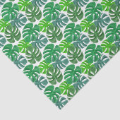 Groen tropisch oeranaal monstera verlaat patroon tissuepapier (Detail)