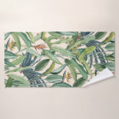 Groen tropisch Oerwoud Banaan Strelitzia Badhanddoek (Badhanddoek)