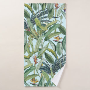 Groen tropisch Oerwoud Banaan Strelitzia Badhanddoek