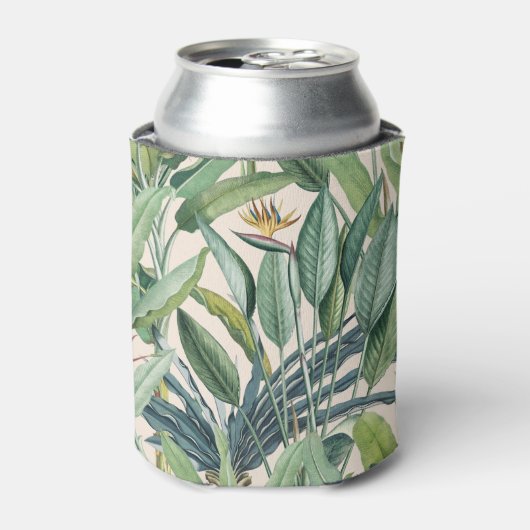 Groen tropisch Oerwoud Banaan Strelitzia Blikjeskoeler (Blikje Voorkant)