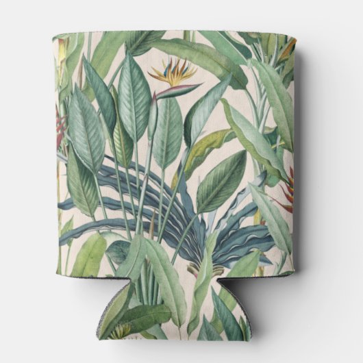 Groen tropisch Oerwoud Banaan Strelitzia Blikjeskoeler (Achterkant)