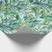 Groen tropisch Oerwoud Banaan Strelitzia Cadeaupapier (Hoek)