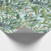 Groen tropisch Oerwoud Banaan Strelitzia Cadeaupapier (Hoek)