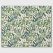 Groen tropisch Oerwoud Banaan Strelitzia Cadeaupapier (Vlak)