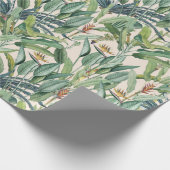 Groen tropisch Oerwoud Banaan Strelitzia Cadeaupapier (Hoek)