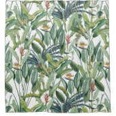 Groen tropisch Oerwoud Banaan Strelitzia Douchegordijn (Voorkant)