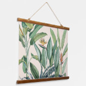 Groen tropisch Oerwoud Banaan Strelitzia Hangend Wandkleed (Gebogen)