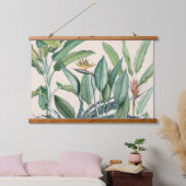 Groen tropisch Oerwoud Banaan Strelitzia Hangend Wandkleed (Slaapkamer)
