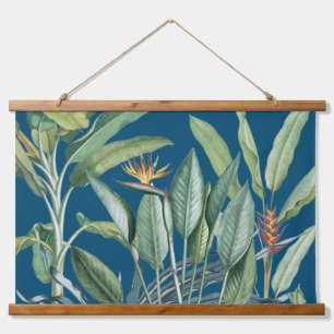 Groen tropisch Oerwoud Banaan Strelitzia Hangend Wandkleed