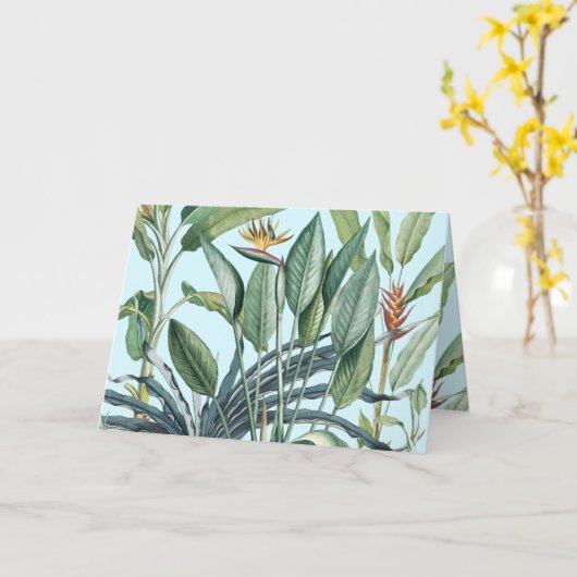 Groen tropisch Oerwoud Banaan Strelitzia Kaart (Gele Bloem)