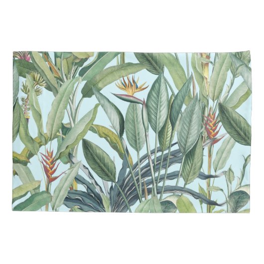 Groen tropisch Oerwoud Banaan Strelitzia Kussensloop (Achterkant)