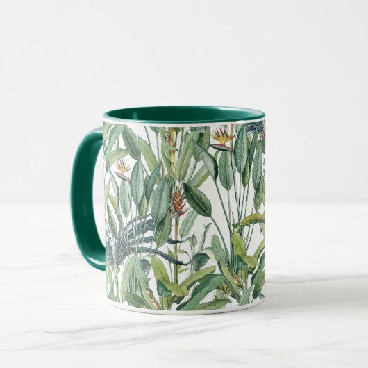 Groen tropisch Oerwoud Banaan Strelitzia Mok (Voorkant links)