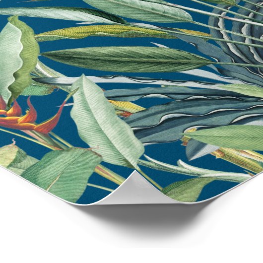 Groen tropisch Oerwoud Banaan Strelitzia Poster (Hoek)