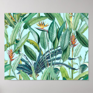 Groen tropisch Oerwoud Banaan Strelitzia Poster