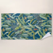 Groen tropisch Oerwoud Banaan Strelitzia Strandlaken (Voorkant)