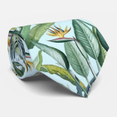 Groen tropisch Oerwoud Banaan Strelitzia   Stropdas (Opgerold)