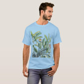 Groen tropisch Oerwoud Banaan Strelitzia T-shirt (Voorkant volledig)