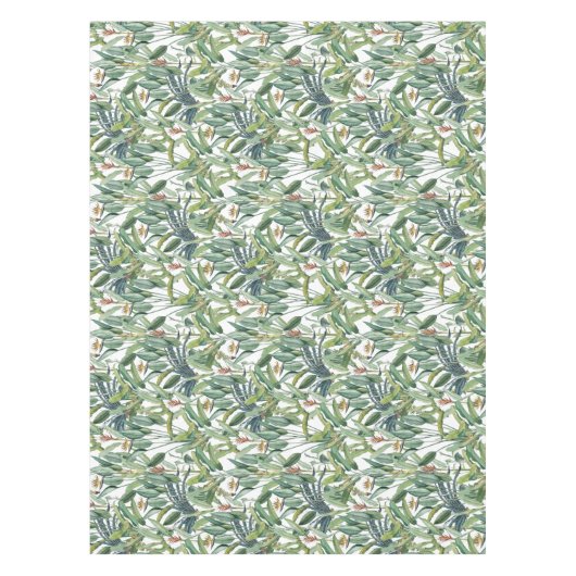 Groen tropisch Oerwoud Banaan Strelitzia Tafelkleed (Voorkant)