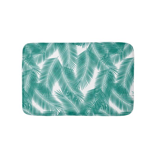 Groen Tropisch palm leest Patroon Badmat (Voorkant)