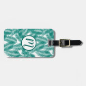 Groen Tropisch palm leest Patroon Bagagelabel (Voorkant horizontaal)