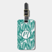 Groen Tropisch palm leest Patroon Bagagelabel (Voorkant verticaal)