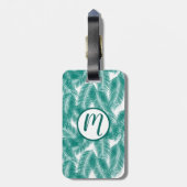 Groen Tropisch palm leest Patroon Bagagelabel (Achterkant verticaal)